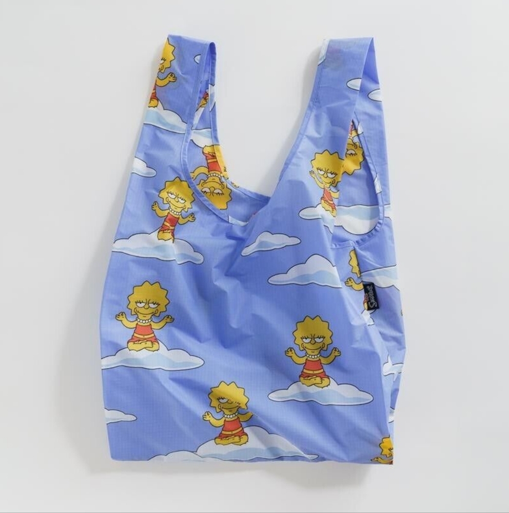 NWT BAGGU x The Simpsons Standard Printed Reusable Tote Lisa Simpson - Picture 1 of 4